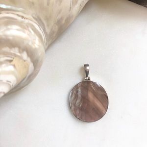 Pink/brown mother of pearl necklace pendant